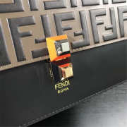 Fendi Kan I Flip Leather Bag in Black and Gray - 6