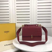 Fendi Kan I Flip Leather Bag in Red - 1