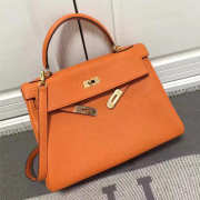 Hermes Kelly Mini leather Orange handbag for women - 5