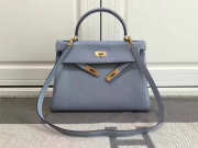 Hermes Kelly Mini leather Light Blue handbag for women - 1