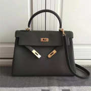 Hermes Kelly Mini leather Gray handbag for women - 1