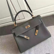 Hermes Kelly Mini leather Gray handbag for women - 6