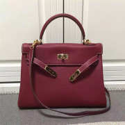 Hermes Kelly Mini leather Wine Red Handbag for women - 1