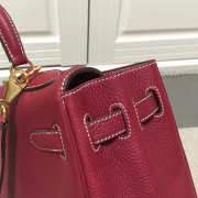 Hermes Kelly Mini leather Wine Red Handbag for women - 5