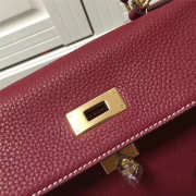 Hermes Kelly Mini leather Wine Red Handbag for women - 2