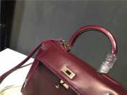 Hermes Kelly Leather handbag in Wine Red - 6