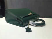 Hermes Kelly Leather Handbag Dark Green - 5