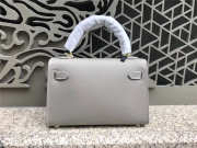 Hermes Kelly Leather Handbag in Gray with Gold Hardware - 4