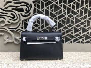 Hermes Kelly Leather Handbag with Black - 1