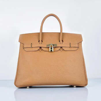 Hermes original togo leather birkin 30cm bag in Light Coffee