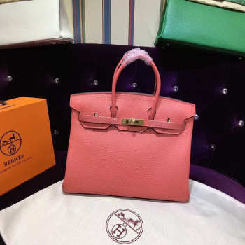 Hermes original togo leather birkin 30cm bag in Coral