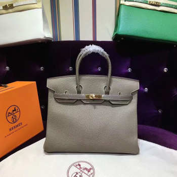 Hermes original togo leather birkin 30cm bag in Gray