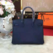 Hermes original togo leather birkin 30cm bag in Navy Blue - 6