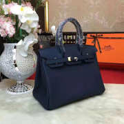 Hermes original togo leather birkin 30cm bag in Navy Blue - 3