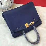 Hermes original togo leather birkin 30cm bag in Navy Blue - 2