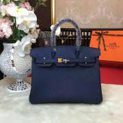 Hermes original togo leather birkin 30cm bag in Navy Blue - 1