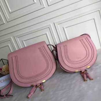 Chloe original calfskin crossbody saddle bag in Pink