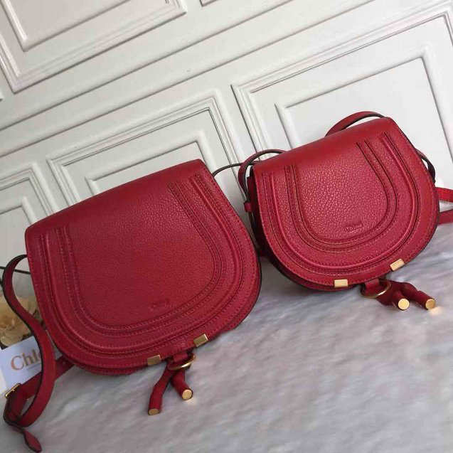 Chloe original calfskin crossbody saddle bag in Red - 1