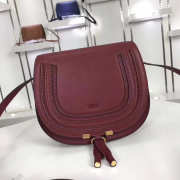 Chloe original calfskin crossbody saddle bag in Wine Red - 5