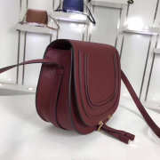 Chloe original calfskin crossbody saddle bag in Wine Red - 4