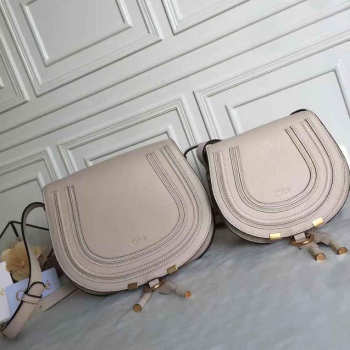 Chloe original calfskin crossbody saddle bag in Beige