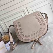 Chloe original calfskin crossbody saddle bag in Beige - 5