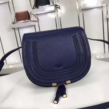 Chloe original calfskin crossbody saddle bag in Dark Blue