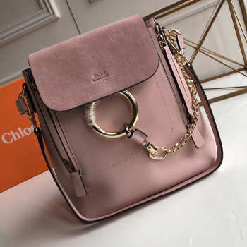 Chloe Faye Calfskin Large Backpack in Pink