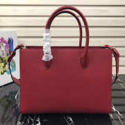 Prada Women's Inverted Pleat Saffiano Leather Satchel in Red 1BA153 - 5