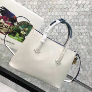 Prada Saffiano Cuir Small Double Leather Bag in white - 2