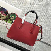 Prada Saffiano Cuir Small Double Leather Bag in Red - 6