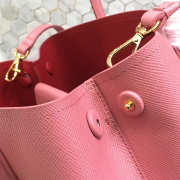 Prada Saffiano Cuir Small Double Leather Bag in Coral - 5