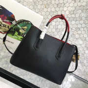 Prada Saffiano Cuir Small Double Leather Bag in Black - 2