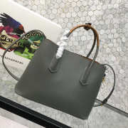 Prada Saffiano Cuir Small Double Leather Bag in Gray - 3