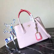 Prada Saffiano Cuir Small Double Leather Bag in Light Pink - 5