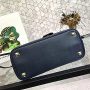 Prada Saffiano Cuir Small Double Leather Bag in Dark Blue - 6