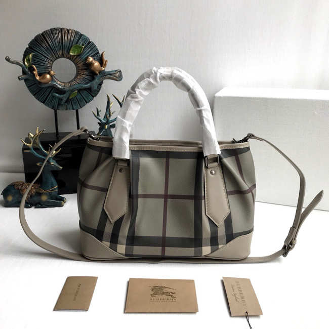 Burberry Original Check Tote Handbag in Gray - 1