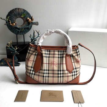 Burberry Original Check Tote Handbag in Brown