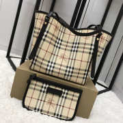 Burberry Original Check Tote Handbag with Black - 3