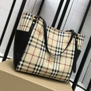 Burberry Original Check Tote small Handbag with Black - 6