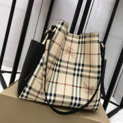 Burberry Original Check Tote small Handbag with Black - 4