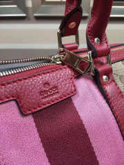 Gucci Webby Speedy Canvas Cross Body Bag in Wine Red - 6