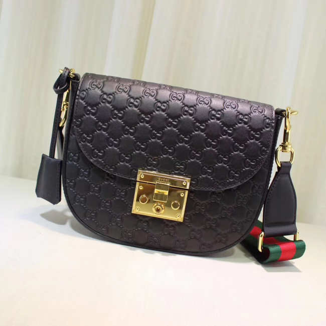 Gucci Padlock Leather shoulder bag for Women in Black - 1