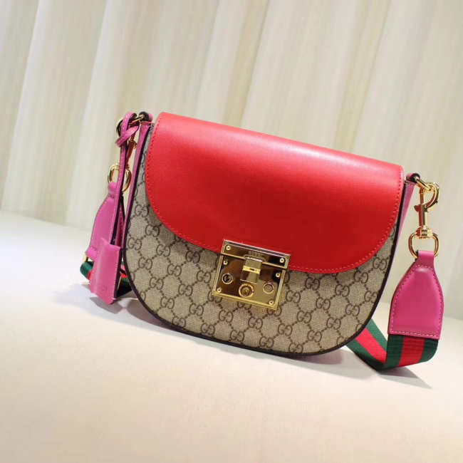 Gucci Padlock Leather shoulder bag for Women Rose Red - 1