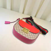 Gucci Padlock Leather shoulder bag for Women Rose Red - 4