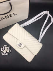 Chanel Flap Bag Caviar White Bag 25cm with Silver Hardware - 2