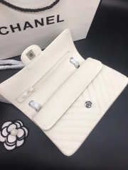 Chanel Flap Bag Caviar White Bag 25cm with Silver Hardware - 3