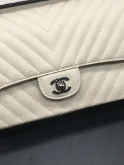 Chanel Flap Bag Caviar White Bag 25cm with Silver Hardware - 4