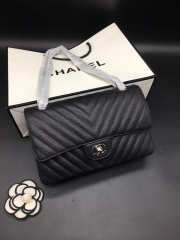 Chanel Flap Bag Caviar Black Bag 25cm with Silver Hardware - 5