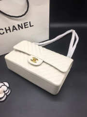 Chanel Flap Bag Caviar White Bag 25cm with Gold Hardware - 6